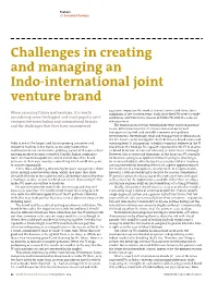 Challenges in Creating and Managing an Indo-International Joint Venture Brand