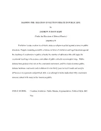 Mapping the Creation-Evolution Debate in Public Life