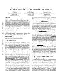 Modeling Vocabulary for Big Code Machine Learning