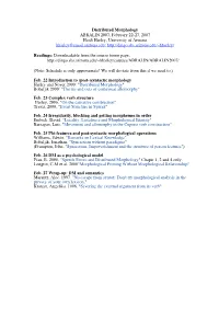 ABRALIN 2007 Course on Distributed Morphology