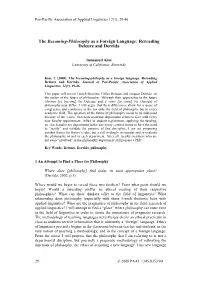 As a Foreign Language: Rereading Deleuze and Derrida