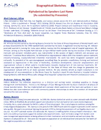 Biographical Sketches