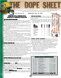 Dope Sheet Week 17