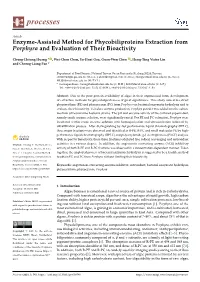 Enzyme-Assisted Method for Phycobiliproteins Extraction from Porphyra and Evaluation of Their Bioactivity