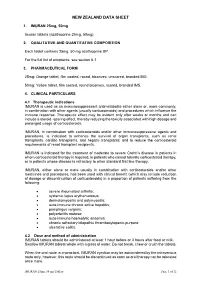 Imuran Data Sheet