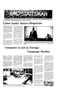 Labor Leader Denies Allegations Computer to Aid • in Foreign