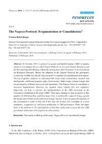 The Nagoya Protocol: Fragmentation Or Consolidation?