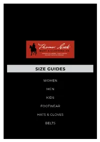 Thomas Cook Size Guide