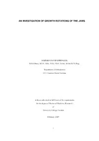 An Investigation of Growth Rotations of the Jaws