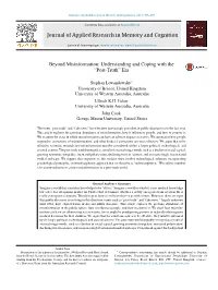 Beyond Misinformation: Understanding and Coping with The