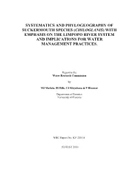 Chiloglanis) with Emphasis on the Limpopo River System and Implications for Water Management Practices