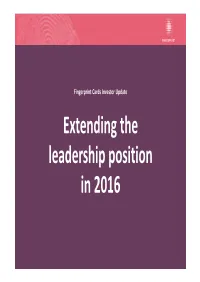 Extending the Leadership Position in 2016 Disclaimer Slide