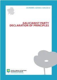 Galicianist Party Declaration of Principles