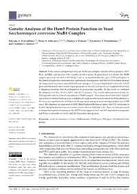 Genetic Analysis of the Hsm3 Protein Function in Yeast Saccharomyces Cerevisiae Nub4 Complex