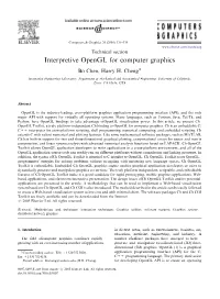 Interpretive Opengl for Computer Graphics Bo Chen, Harry H