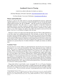 Landmark Cases in Tracing – a Pitch