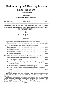 A MORAL ARGUMENT for the DECRIMINALIZATION of PROSTITUTION by DAVID A