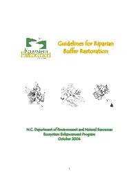NCDENR Buffer Restoration Guide