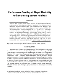 Performance Scrutiny of Nepal Electricity Authority Using Dupont Analysis