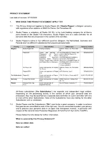 PRIVACY STATEMENT Last Date of Revision: 07