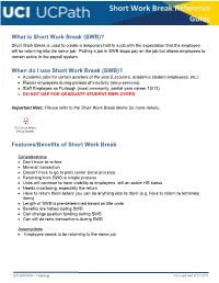Short Work Break Reference Guide
