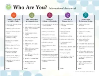 Who Are You? Informational Assessment
