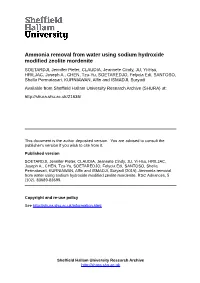 Ammonia Removal from Water Using Sodium Hydroxide Modified Zeolite