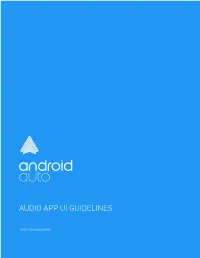 Audio App UI Guidelines