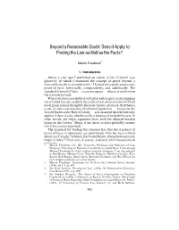 Beyond a Reasonable Doubt: Does It Apply to Finding the Law As Well As