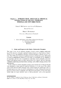 Biological-Physical Interactions in The