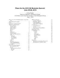 Canada's G8 Plans