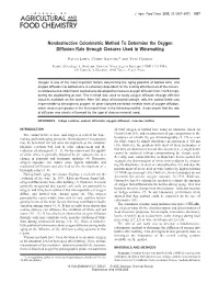 Nondestructive Colorimetric Method to Determine the Oxygen Diffusion Rate Through Closures Used in Winemaking