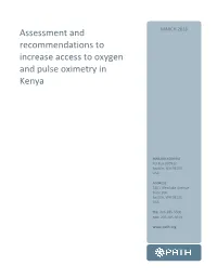 Assessment and Recommendations to Increase Access to Oxygen and Pulse Oximetry in Kenya