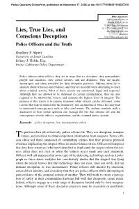 Lies, True Lies, and Conscious Deception 3 Not a Fixed Target