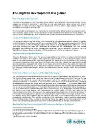 The Right to Development at a Glance