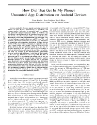 Unwanted App Distribution on Android Devices