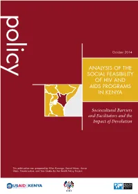 Analysis of the Social Feasibility of Hiv and Aids Programs in Kenya