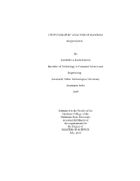 Cryptographic Analysis of Random