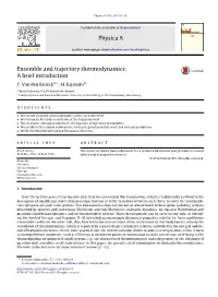 Ensemble and Trajectory Thermodynamics: a Brief Introduction C