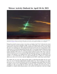 Meteor Activity Outlook for April 10-16, 2021