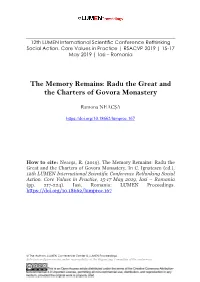 Radu the Great and the Charters of Govora Monastery
