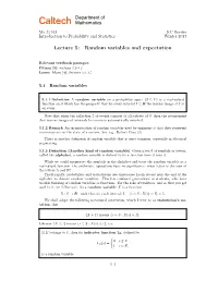 Random Variables and Expectation