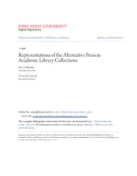 Representations of the Alternative Press in Academic Library Collections Rita A