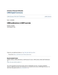UWM Publications in MDPI Journals