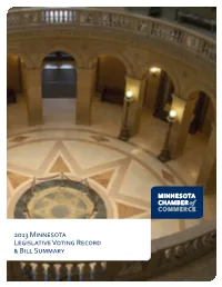 2013 Minnesota Legislative Voting Record & Bill Summary
