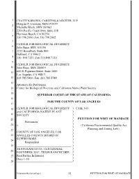 Centennial Development Petition for Writ