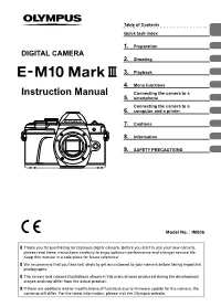 E-M10 Mark III Instruction Manual