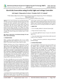 Electricity Generation Using Gravity Light and Voltage Controller