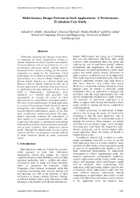 Multi-Tenancy Design Patterns in Saas Applications: a Performance Evaluation Case Study