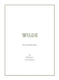 Wine & Drinks Menu
